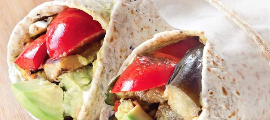 Wrap au poulet et légumes du soleil