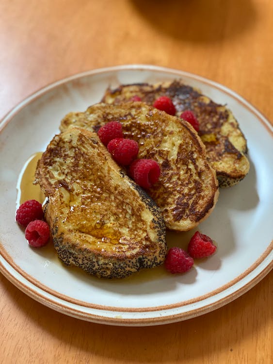 Brioche perdue aux framboises