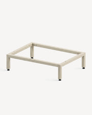 Struttura bassa beige crema PILOTIS, dettaglio dell’assemblaggio ad angolo