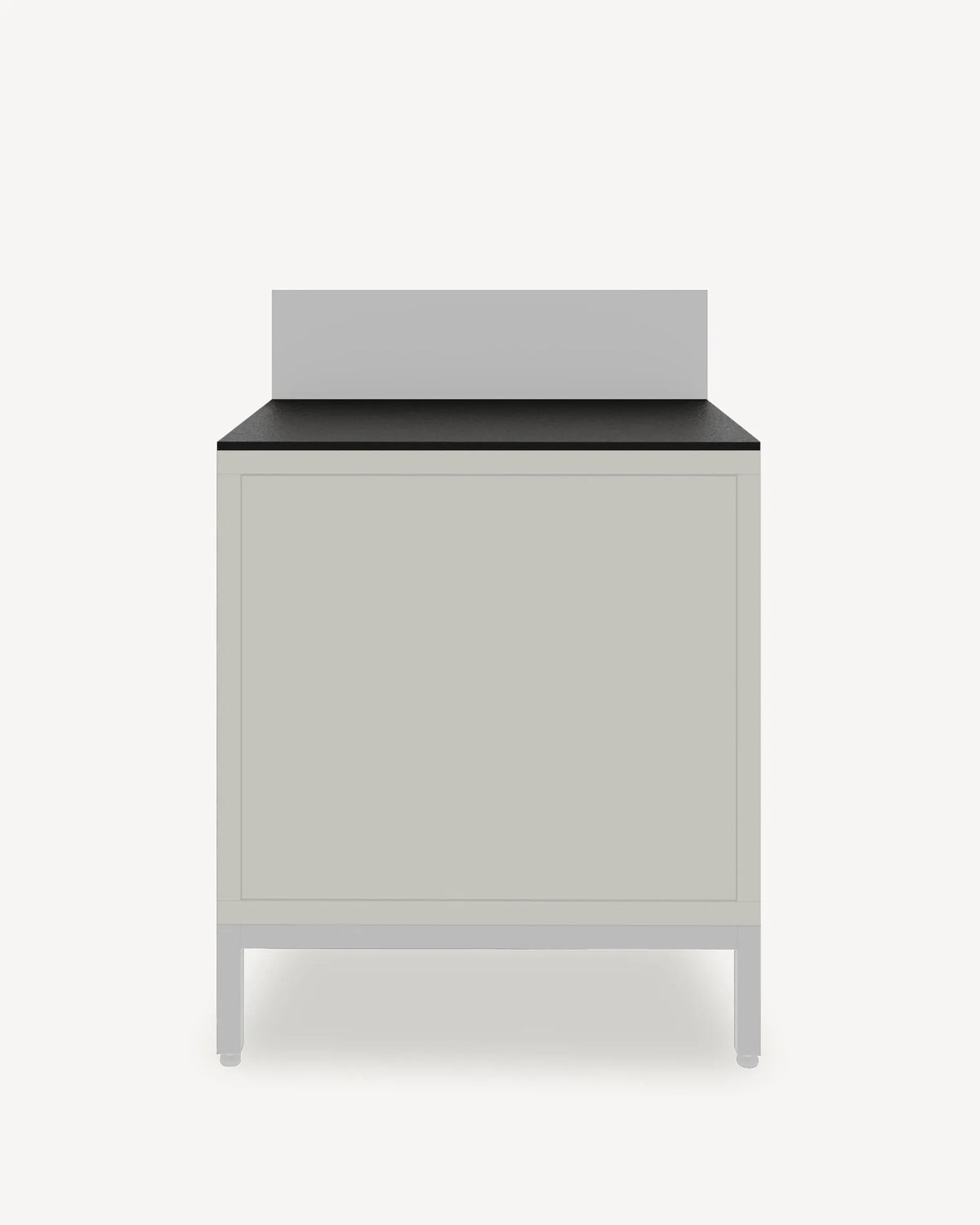 Modulo PILOTIS Classic con ripiano nero e frontale grigio, packshot su sfondo bianco