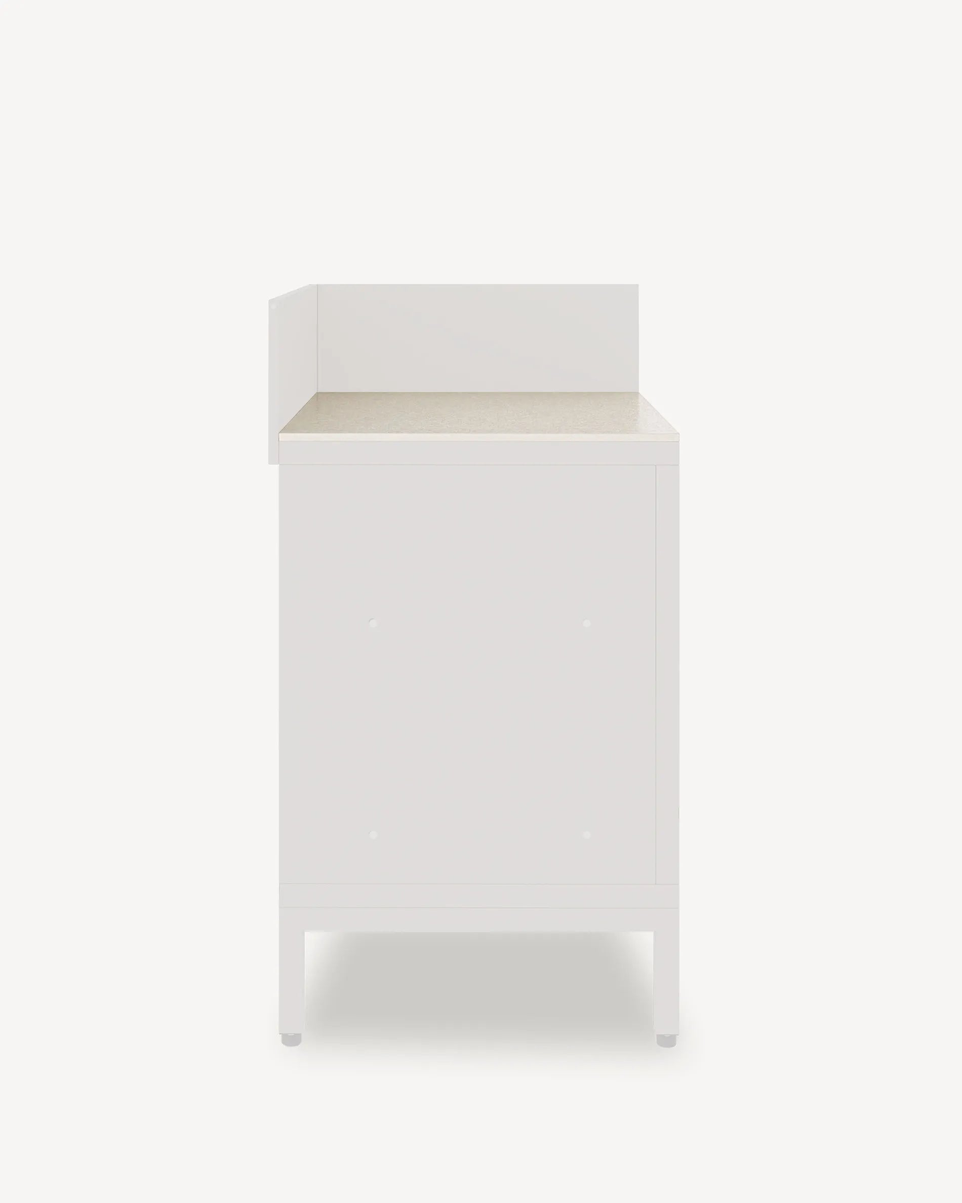 Modulo angolare PILOTIS con piano e frontale beige crema, packshot su sfondo bianco