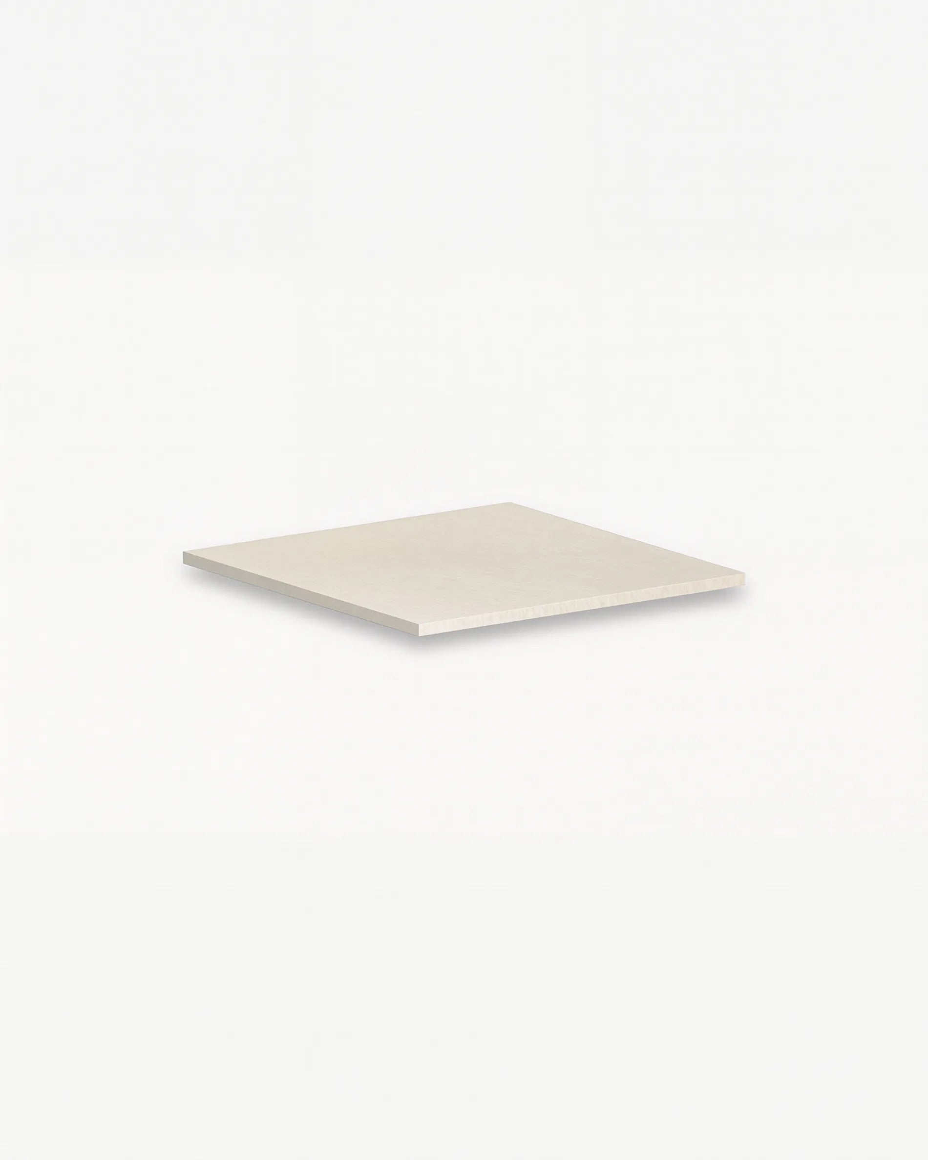 Ripiano angolare beige crema PILOTIS, packshot isolato su fondo bianco