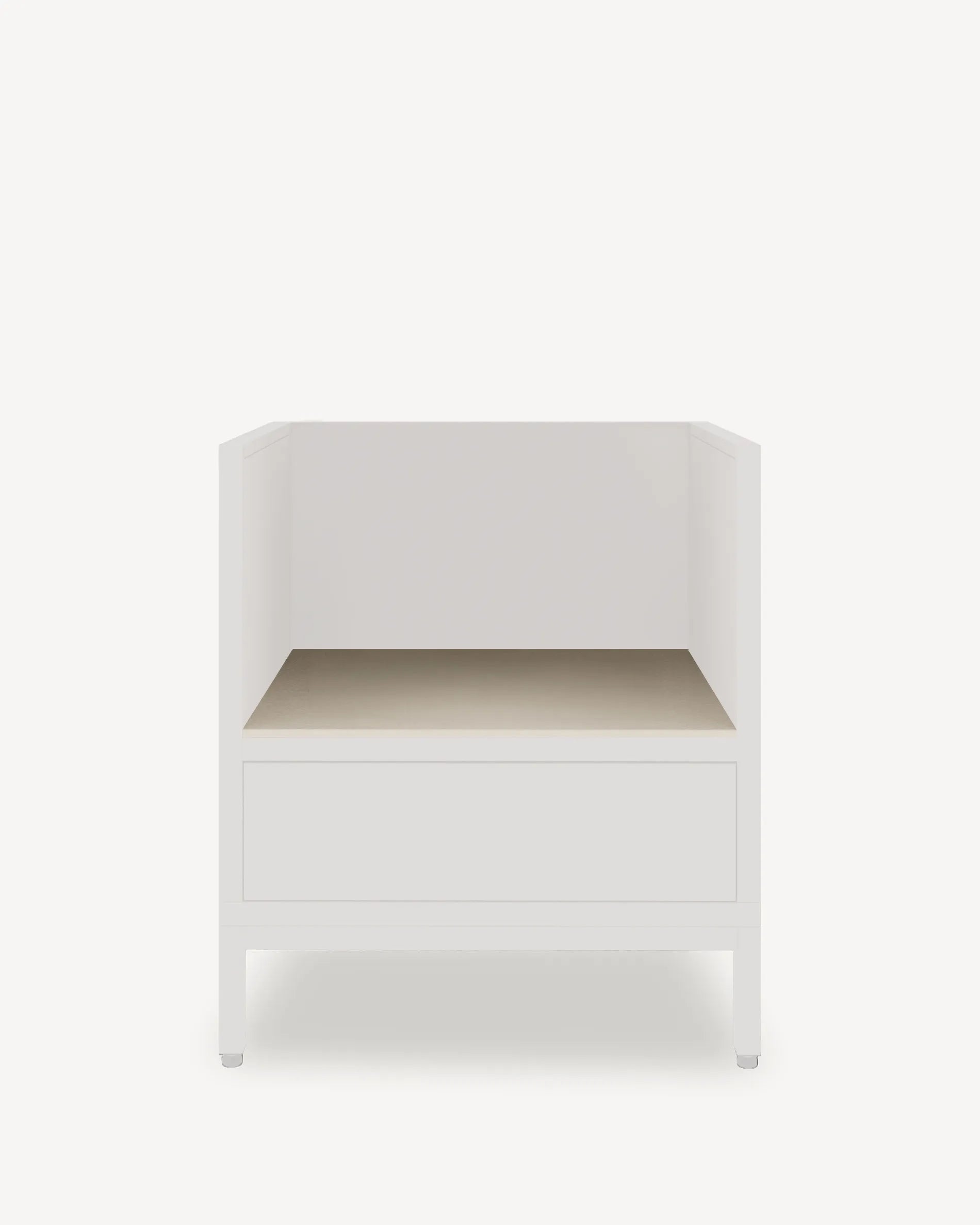 Modulo PILOTIS per kamado con ripiano e frontale beige crema, packshot su sfondo bianco