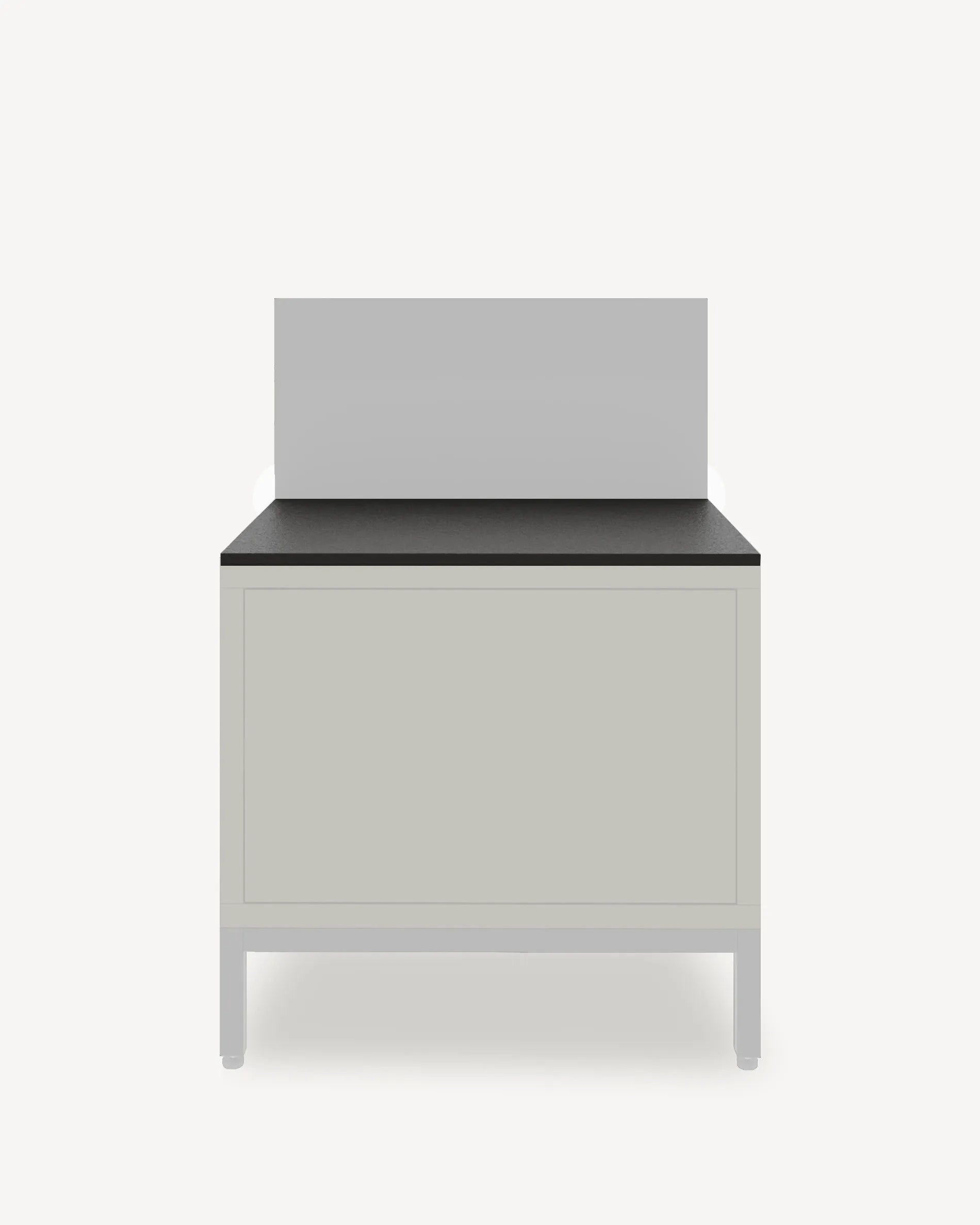 Modulo PILOTIS Plancha con piano nero e frontale grigio, packshot su sfondo bianco