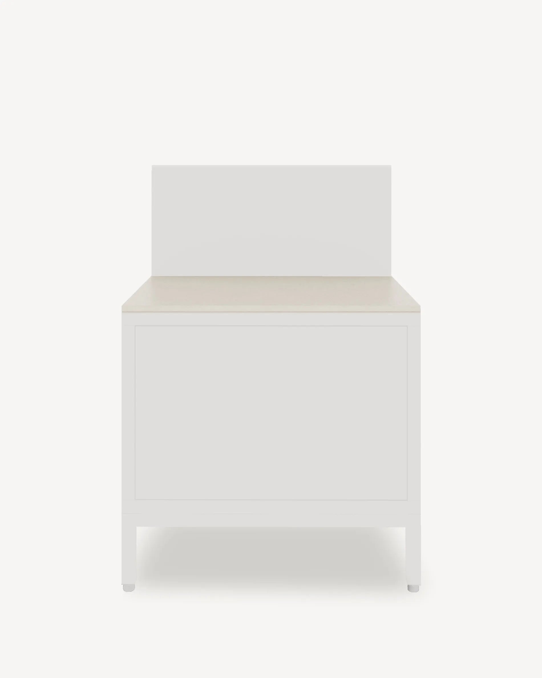 Modulo PILOTIS Plancha con ripiano e frontale beige crema, packshot su sfondo bianco