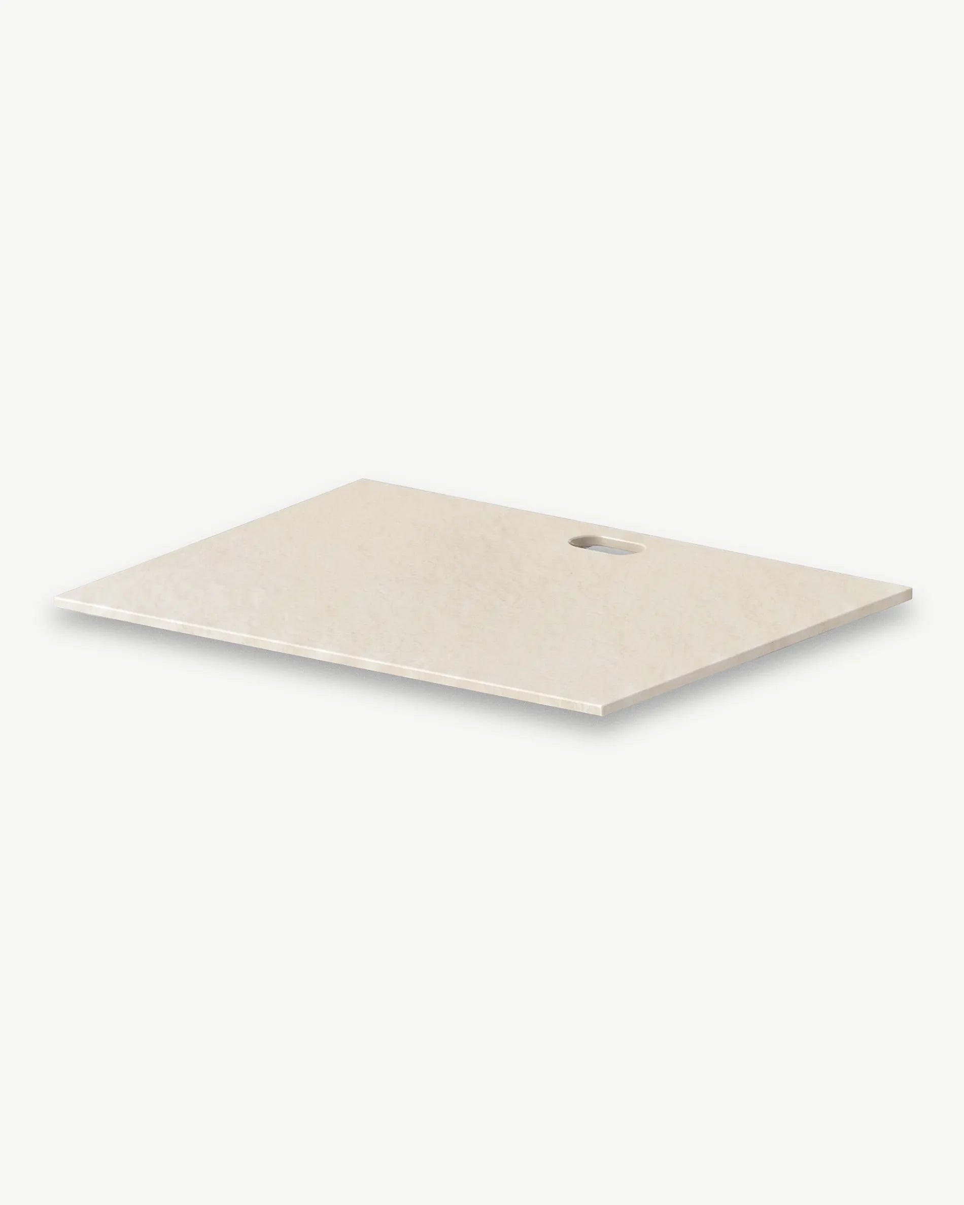Vassoio beige crema per modulo Plancha PILOTIS con intaglio per plancha, packshot isolato su fondo bianco