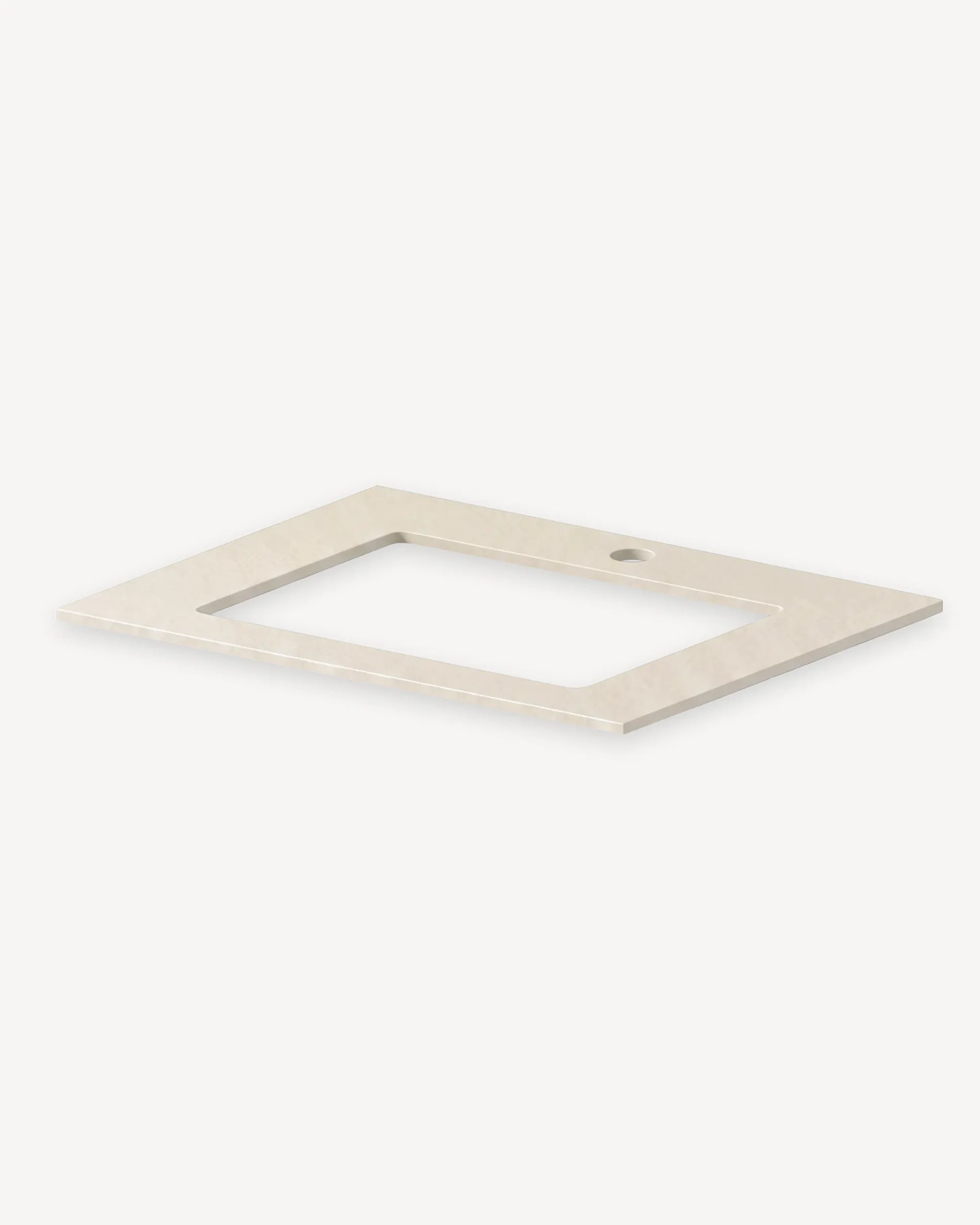 Cornice del piano beige crema per modulo Lavello PILOTIS con foro per lavabo, packshot isolato su fondo bianco