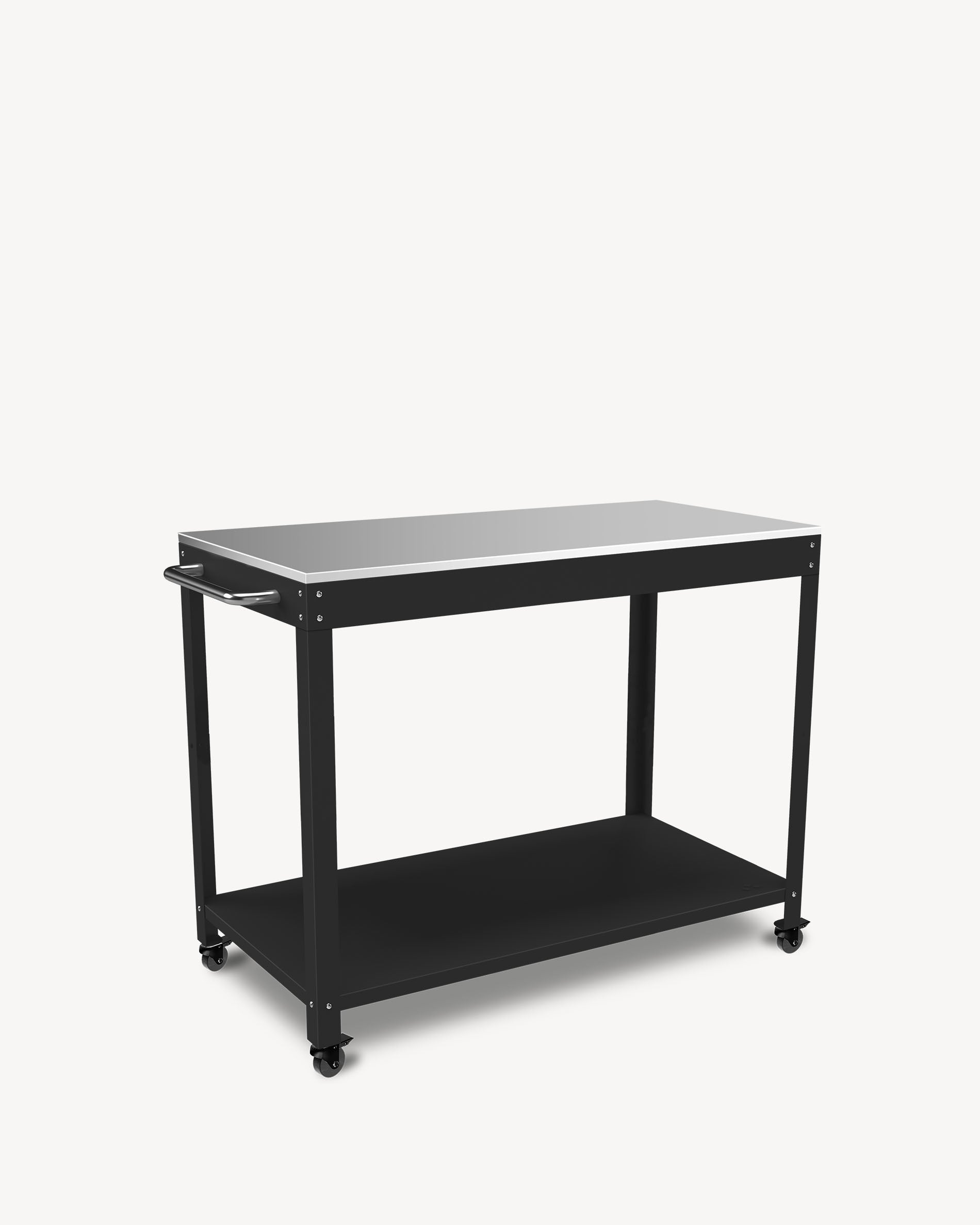 Carrello in metallo e acciaio inox nero