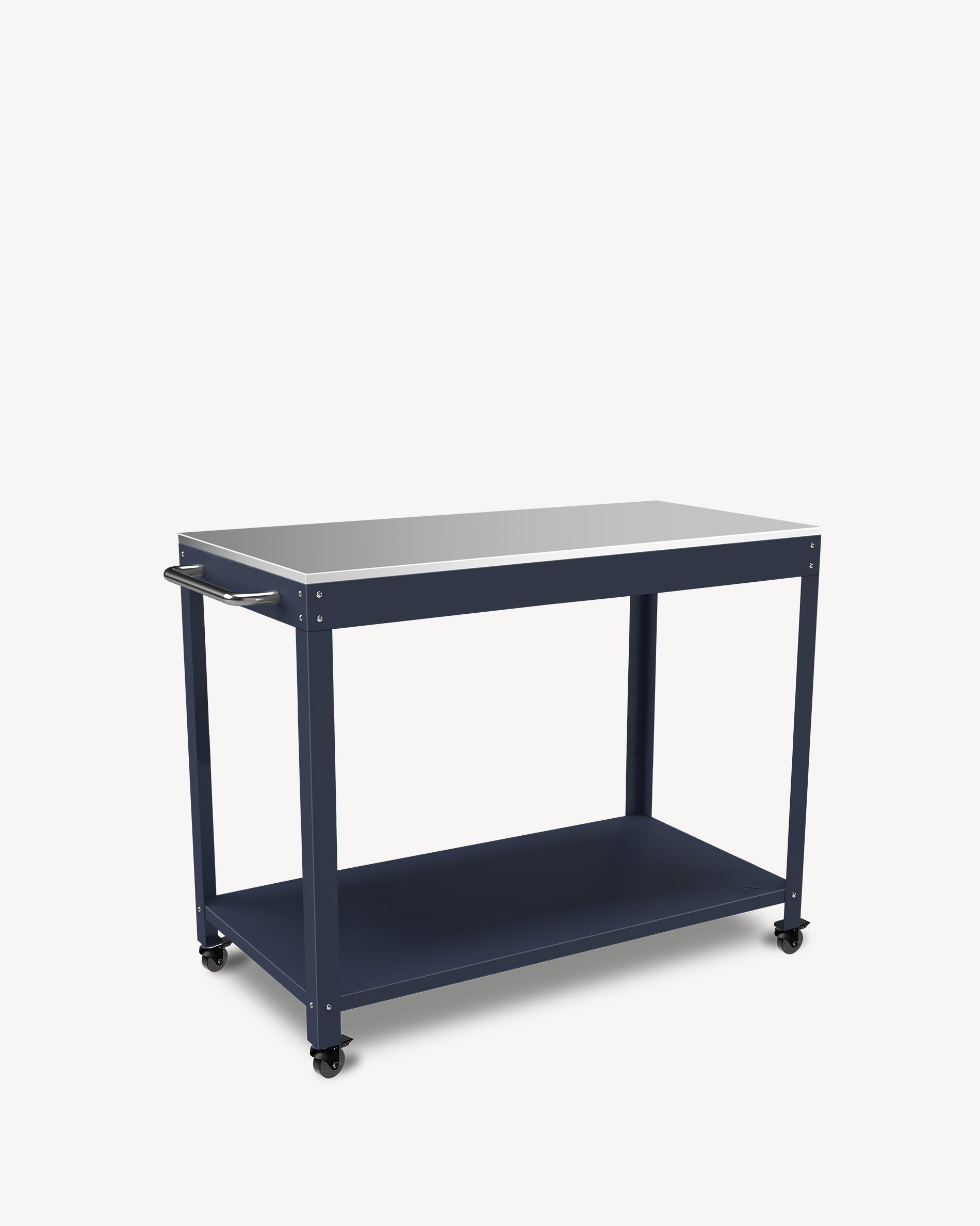Carrello in metallo e acciaio inox blu navy