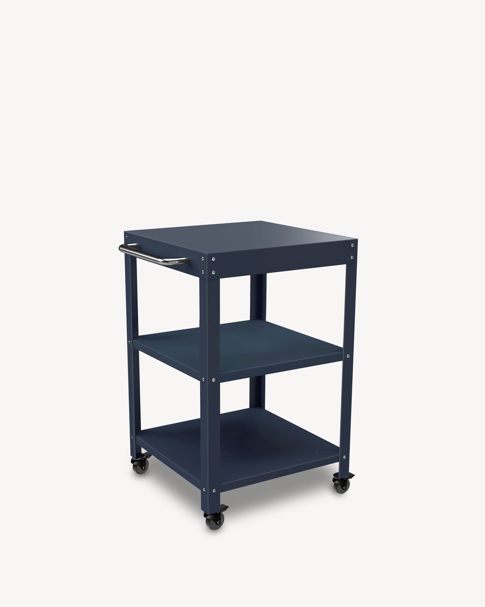 Carrello in metallo con piano blu navy