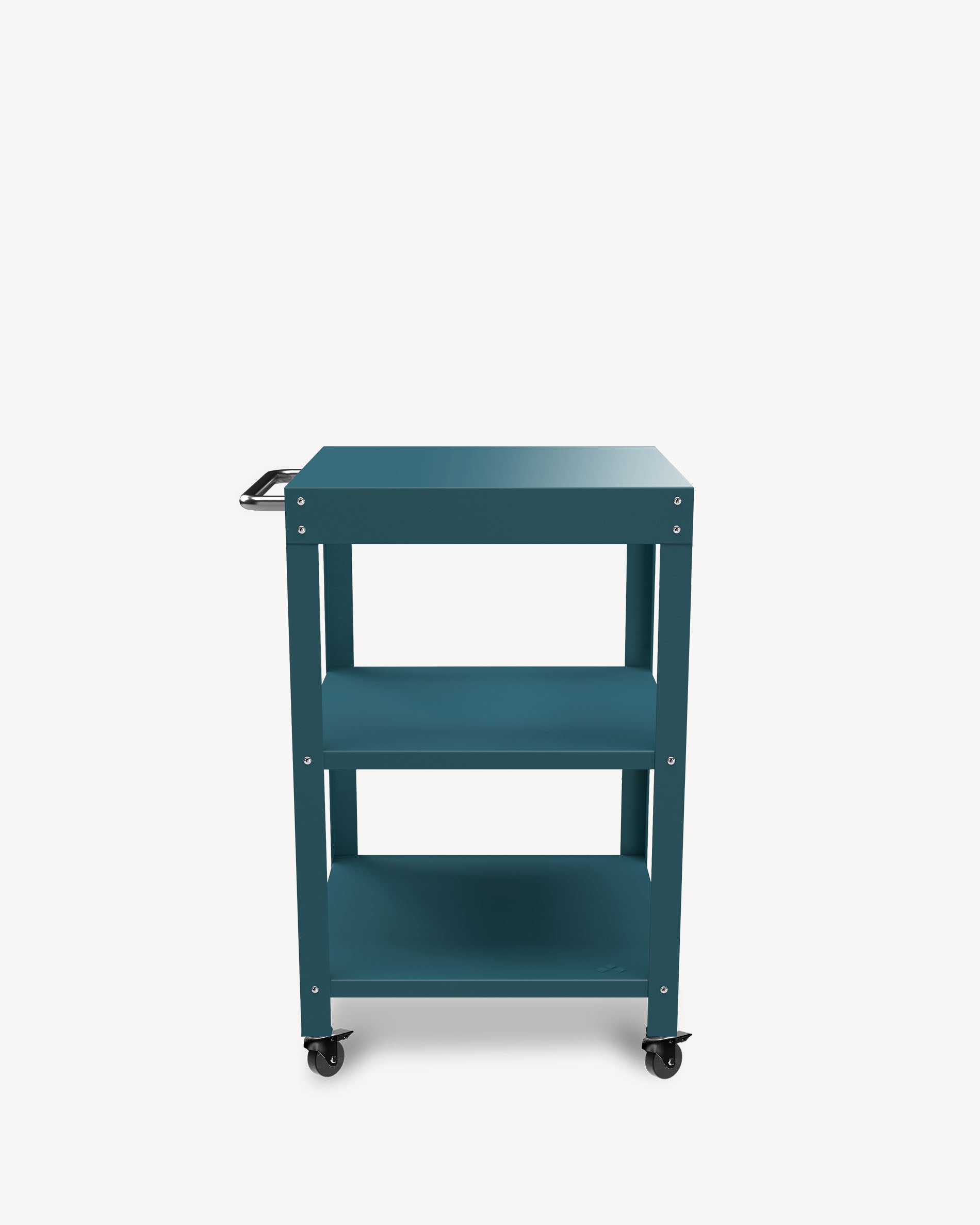 Carrello in metallo con piano blu oceano