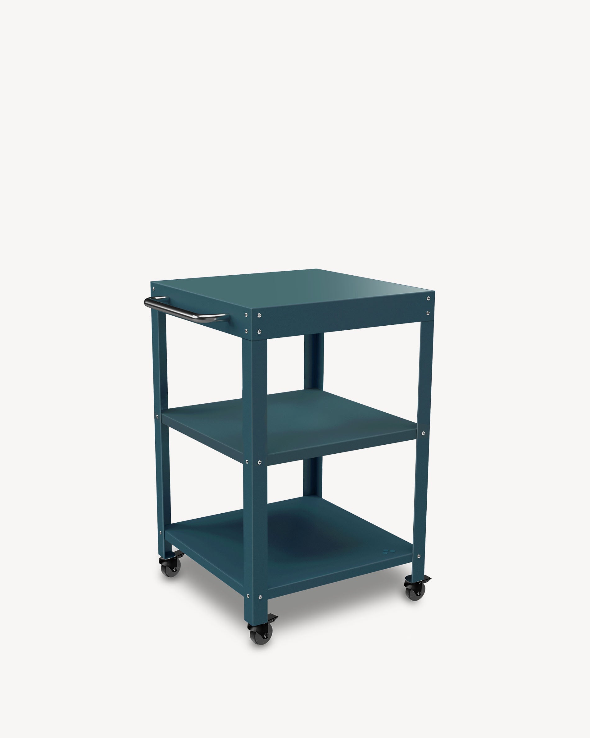 Carrello in metallo con piano blu oceano