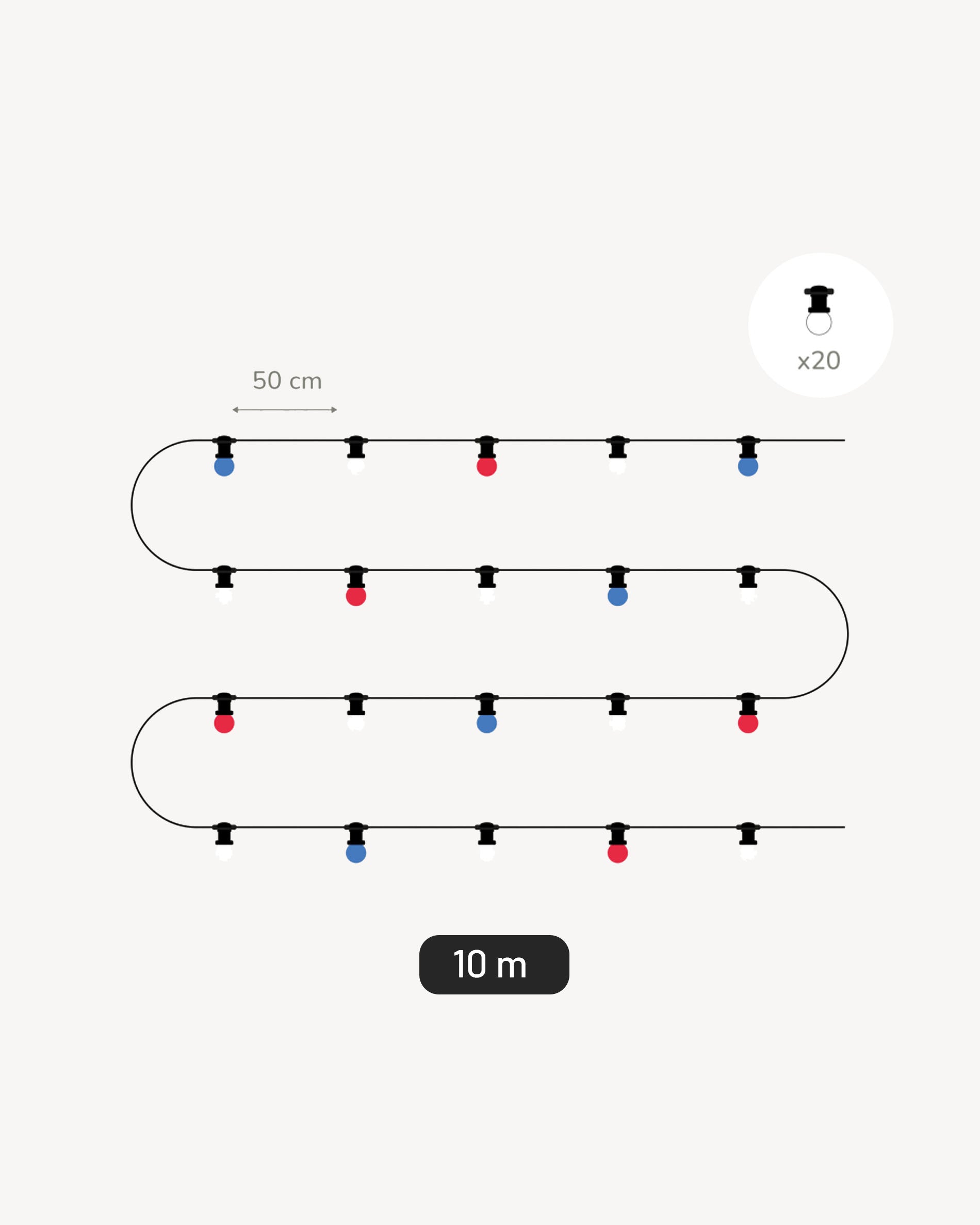 Ghirlanda luminosa stile guinguette France