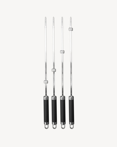 Set di 4 spiedini in acciaio inox