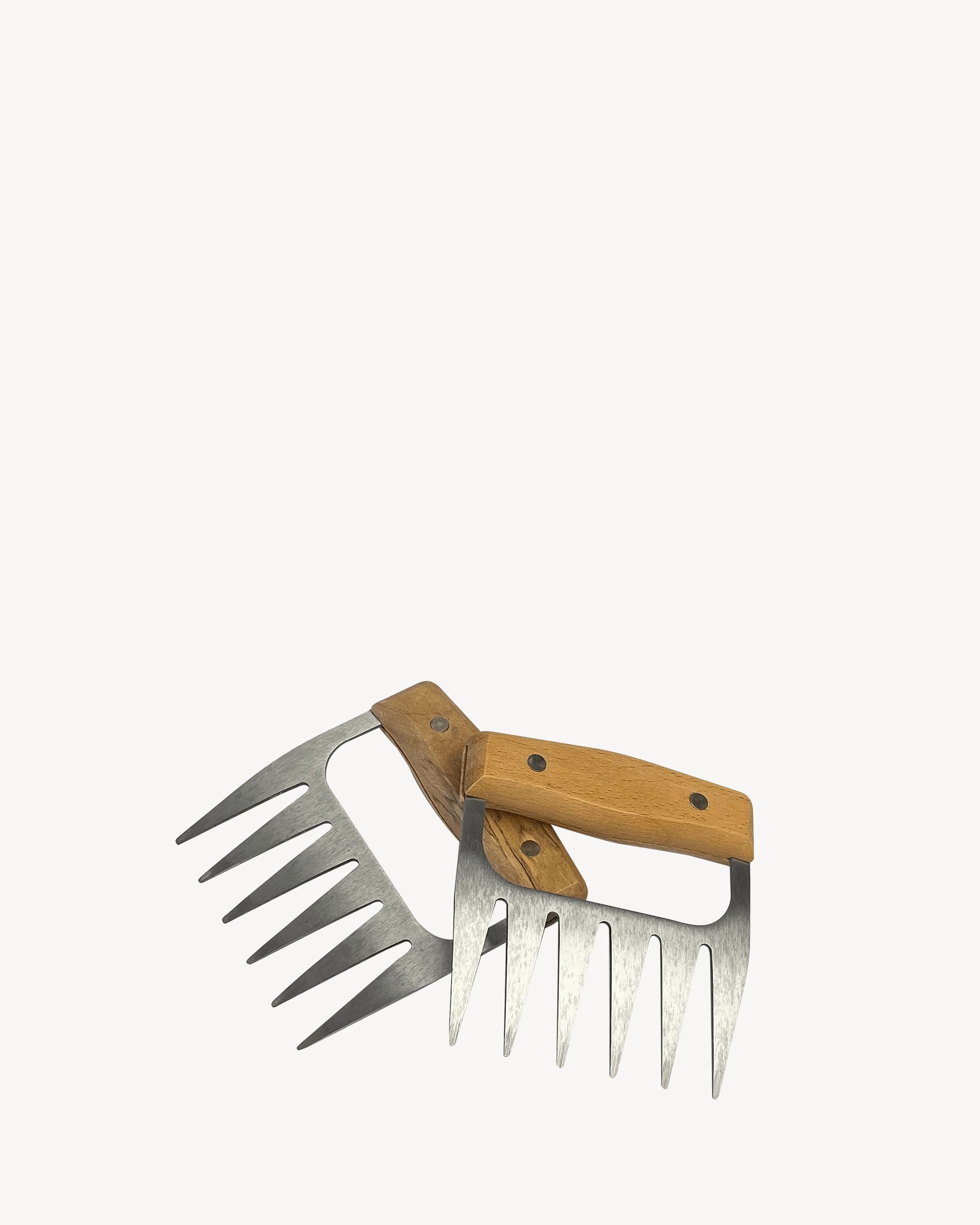 coppia di artigli in acciaio inox e legno